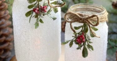 Créations de Noël : Réaliser des Photophores en bocal "Mason Jar" décorés de neige